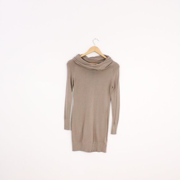 *Angela Mara Italy Beige Turtleneck Long Sleeve Tunic - Picture 2 of 6